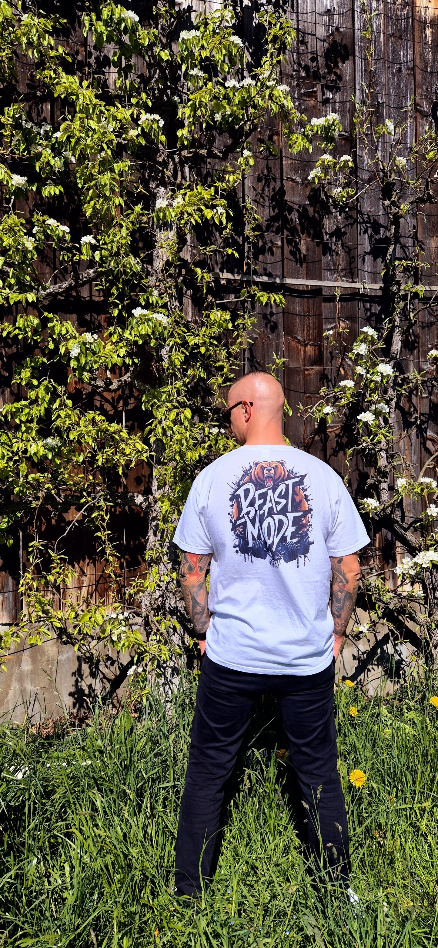 Weißes Beastmode Gym Hustler T-Shirt – Hochwertiges Streetwear-T-Shirt aus schwerer Baumwolle