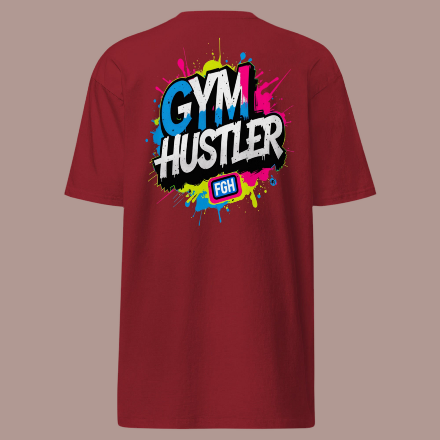 Rotes FGH Gym Hustler Baumwollshirt – Premium Streetwear für echte Hustler – Urban Graffiti Gym Shirt