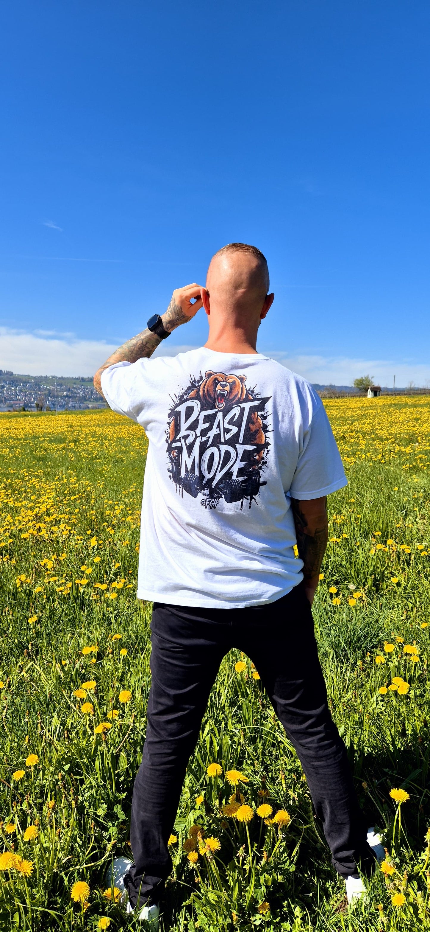 Weißes Beastmode Gym Hustler T-Shirt – Hochwertiges Streetwear-T-Shirt aus schwerer Baumwolle