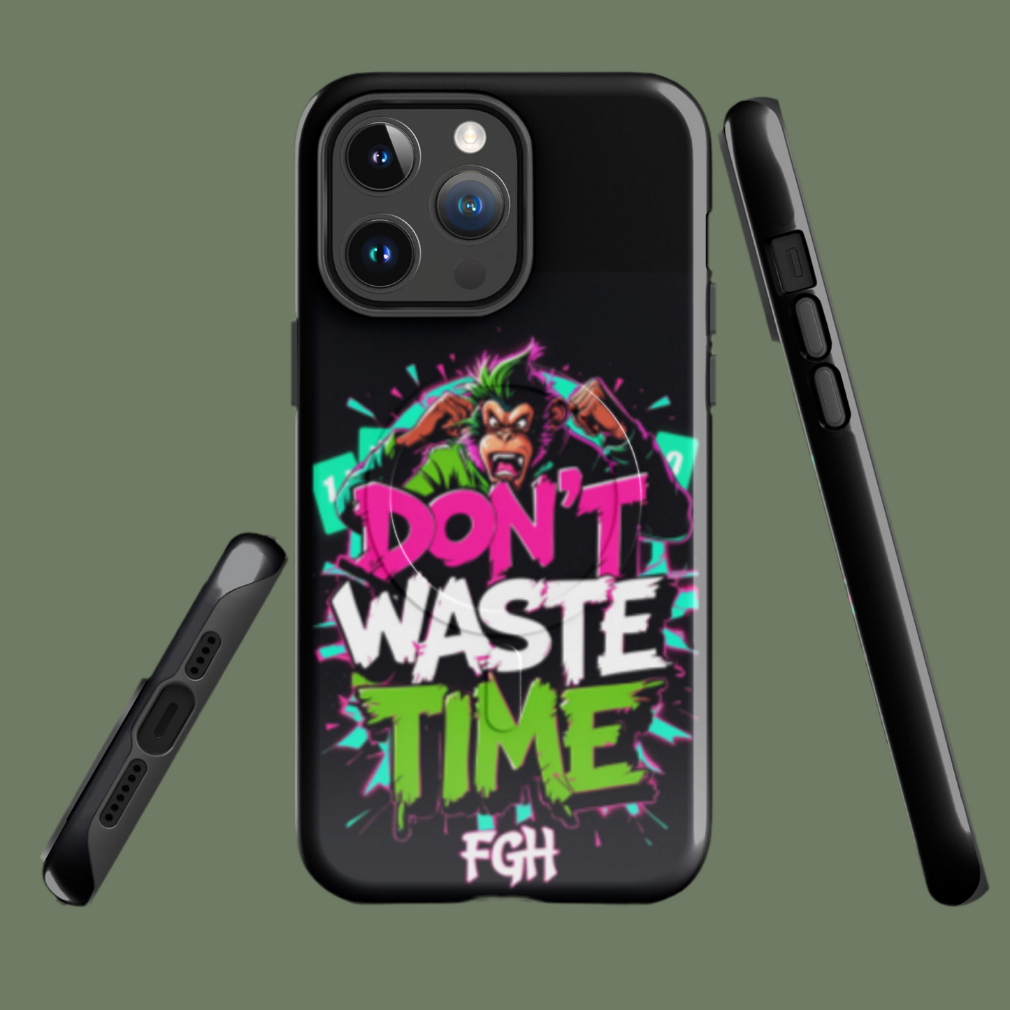 Verschwenden Sie keine Zeit mit der robusten iPhone® MagSafe®-Hülle – Urban Graffiti Monkey Design