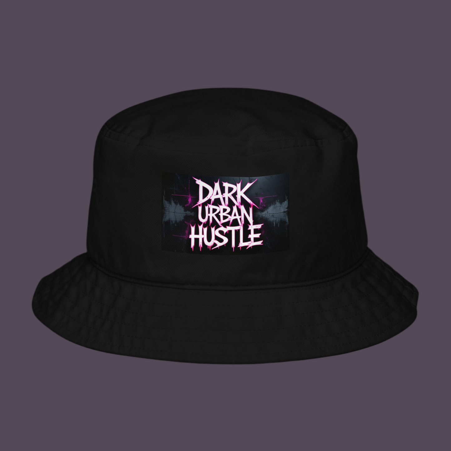 Dark Urban Hustle Bio-Bucket-Hat – Hochwertige bestickte Streetwear-Kappe für Unisex-Hustler