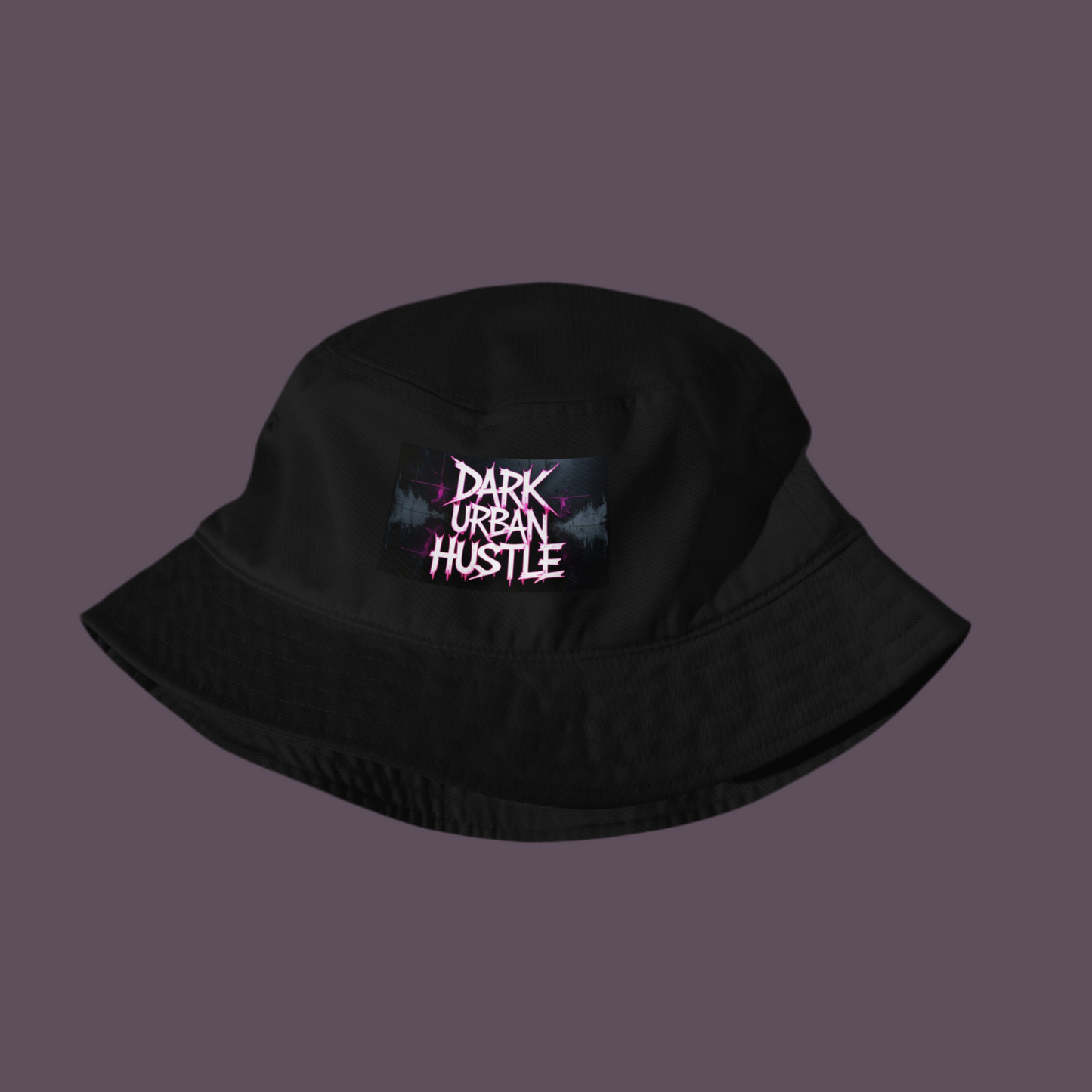Dark Urban Hustle Bio-Bucket-Hat – Hochwertige bestickte Streetwear-Kappe für Unisex-Hustler