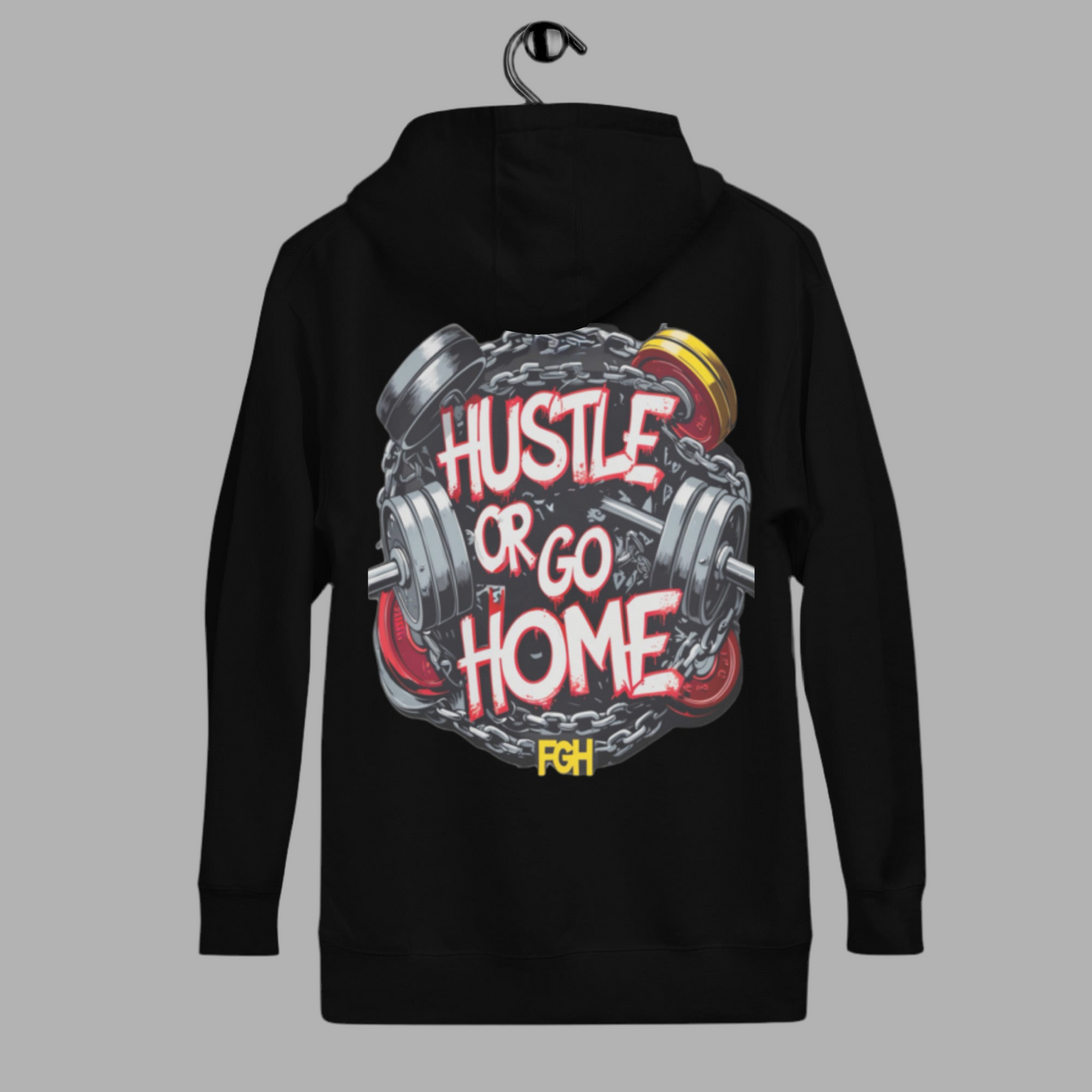 Hustle Or Go Home Hoodie – Hochwertiger schwerer Unisex-Fitness-Hoodie – FGH Collective