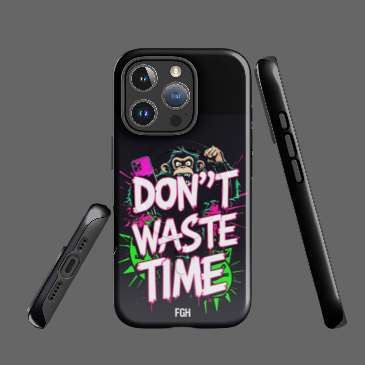 Don’t Waste Time iPhone® MagSafe® Tough Case – Urban Graffiti Monkey Design