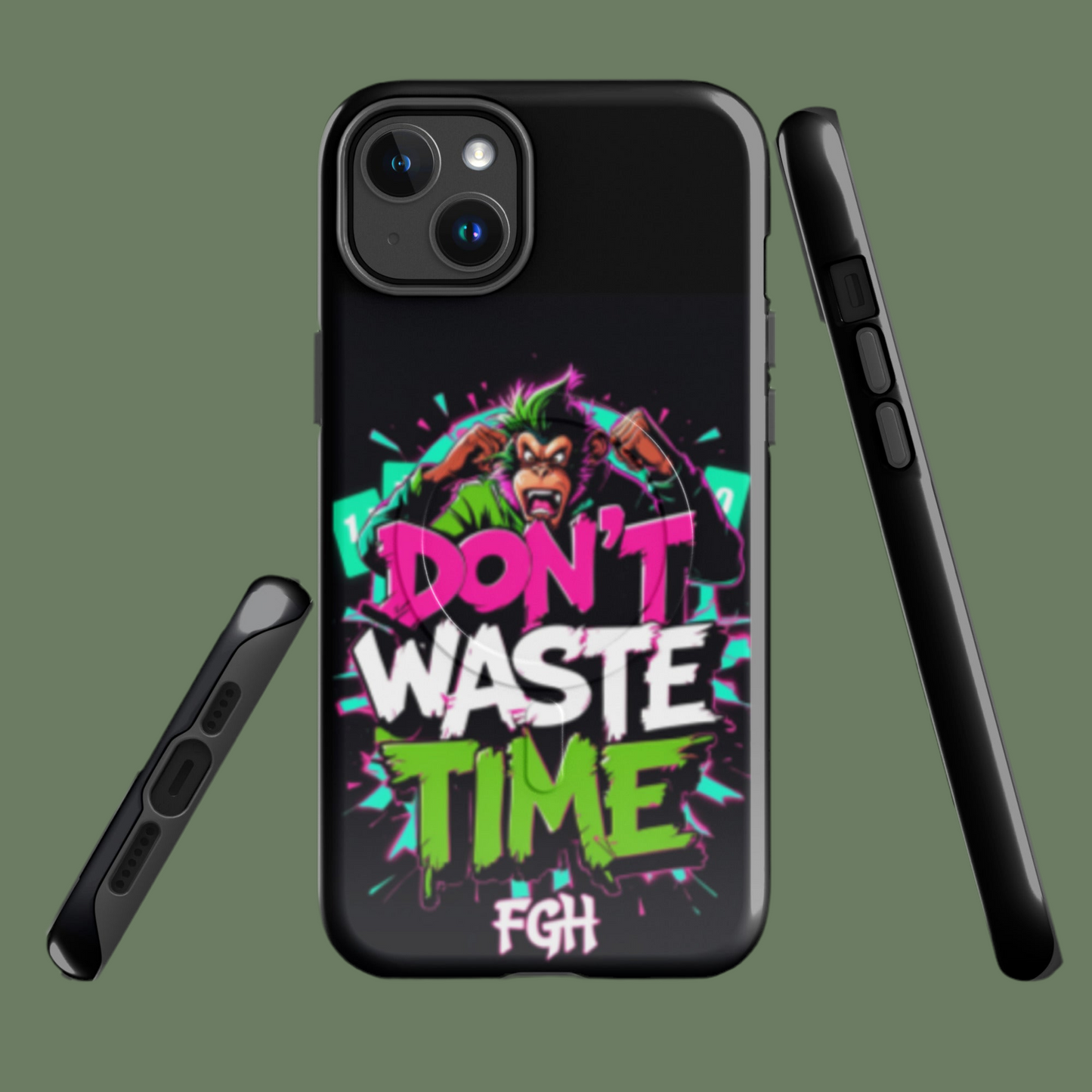 Verschwenden Sie keine Zeit mit der robusten iPhone® MagSafe®-Hülle – Urban Graffiti Monkey Design