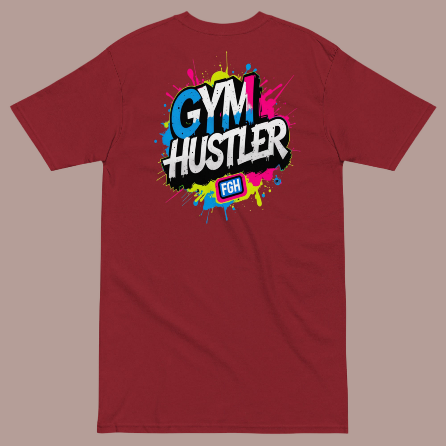 Rotes FGH Gym Hustler Baumwollshirt – Premium Streetwear für echte Hustler – Urban Graffiti Gym Shirt