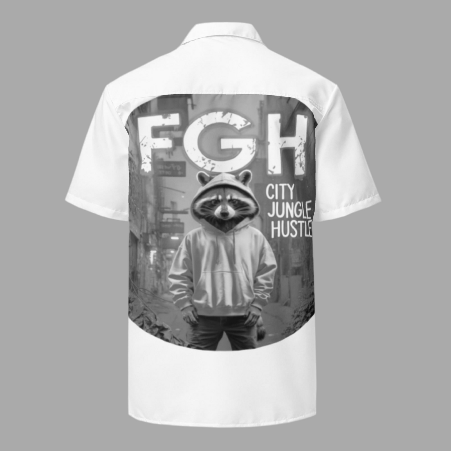 Urban Racoon Jungle Hustle Shirt – Limitierte Auflage Button Shirt-Sommer-Strand-T-Shirt