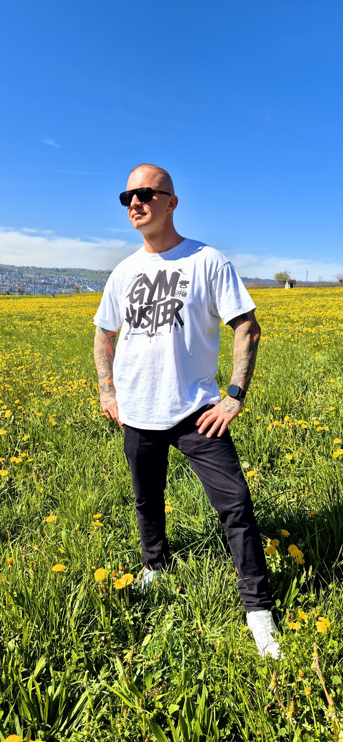 Weißes Beastmode Gym Hustler T-Shirt – Hochwertiges Streetwear-T-Shirt aus schwerer Baumwolle