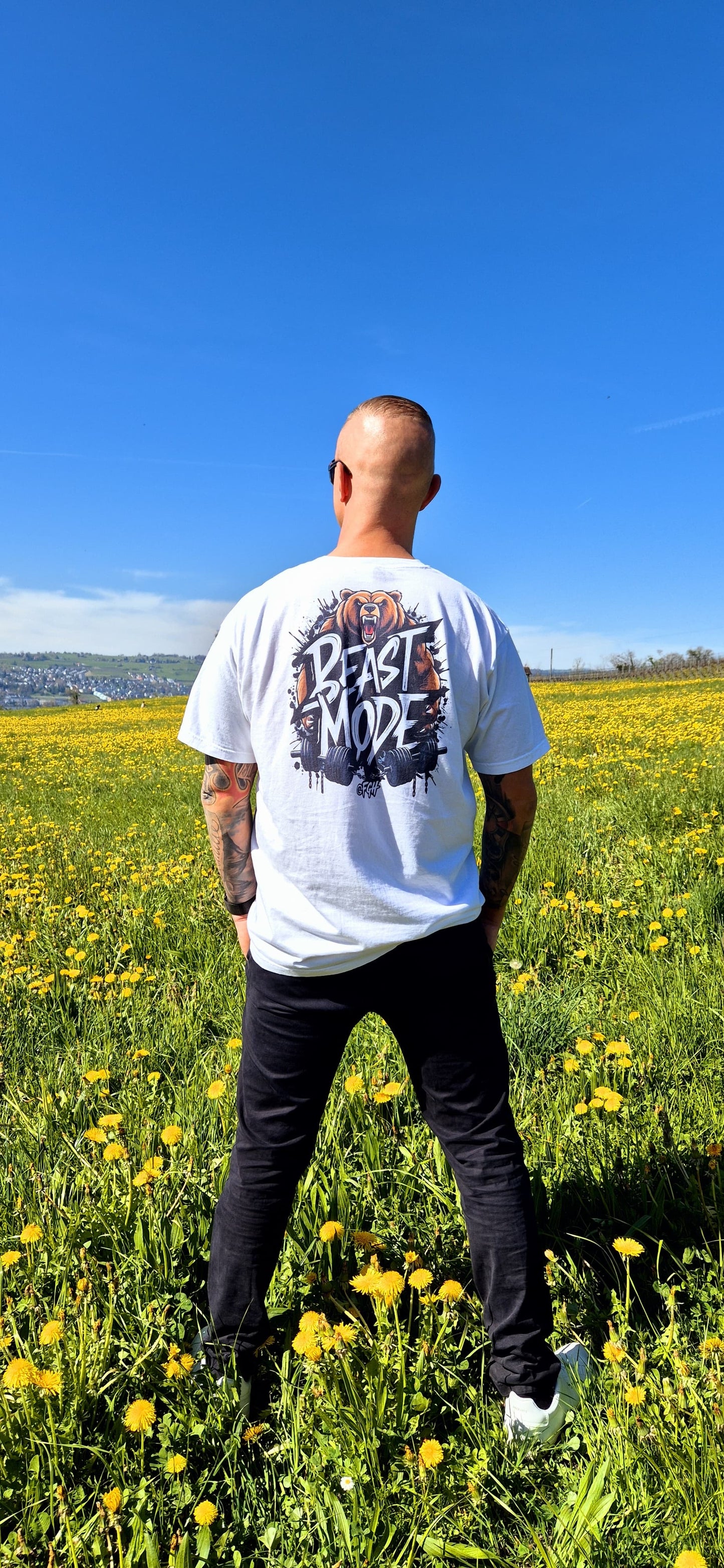 Weißes Beastmode Gym Hustler T-Shirt – Hochwertiges Streetwear-T-Shirt aus schwerer Baumwolle