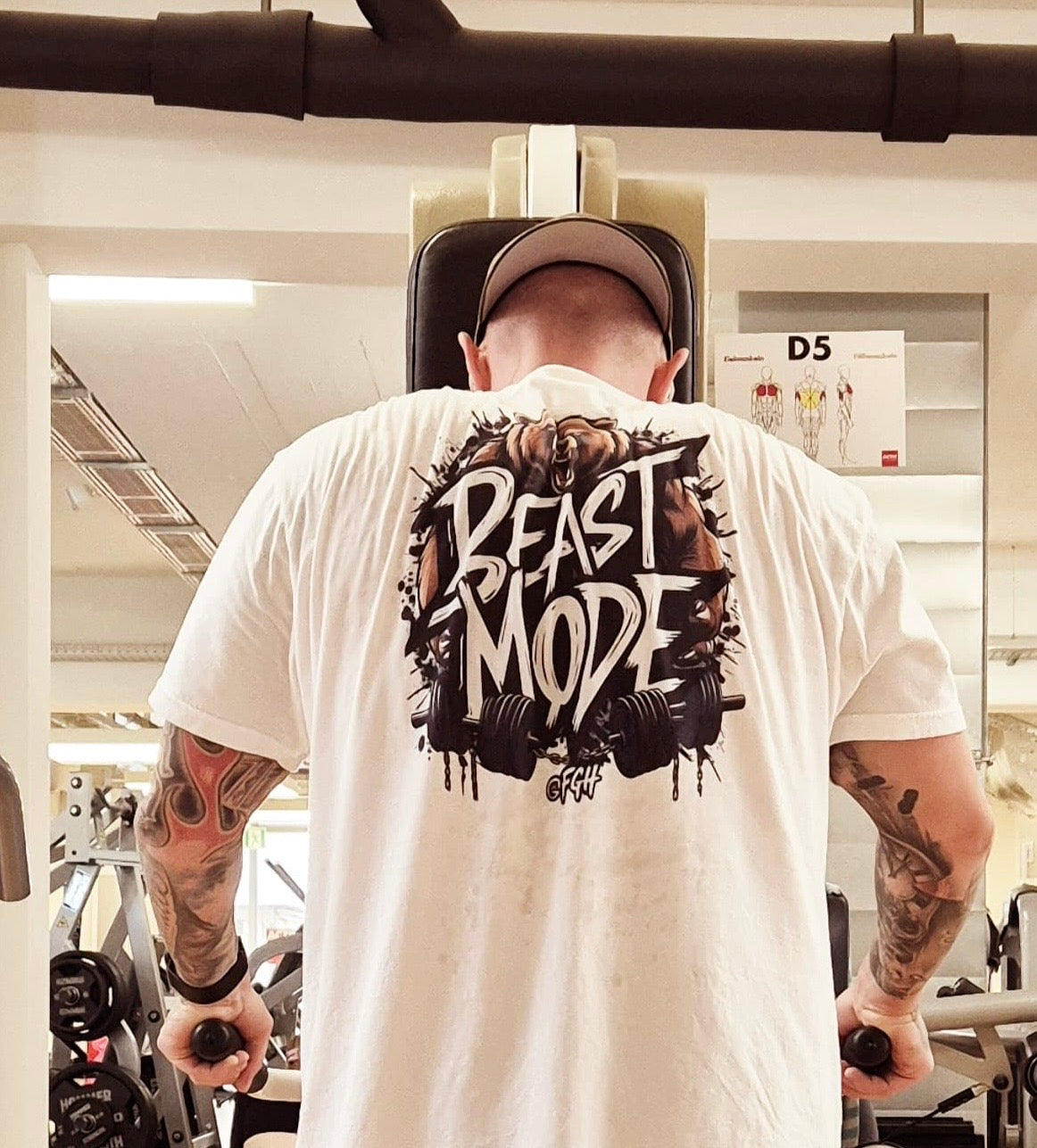 Weißes Beastmode Gym Hustler T-Shirt – Hochwertiges Streetwear-T-Shirt aus schwerer Baumwolle