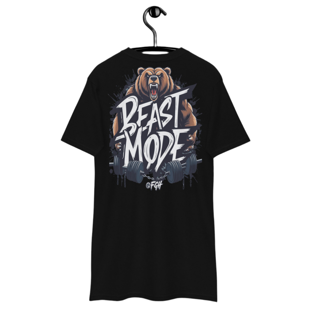 Black Beastmode Gym Hustler cotton shirt with urban graffiti design, premium streetwear for dedicated athletes.