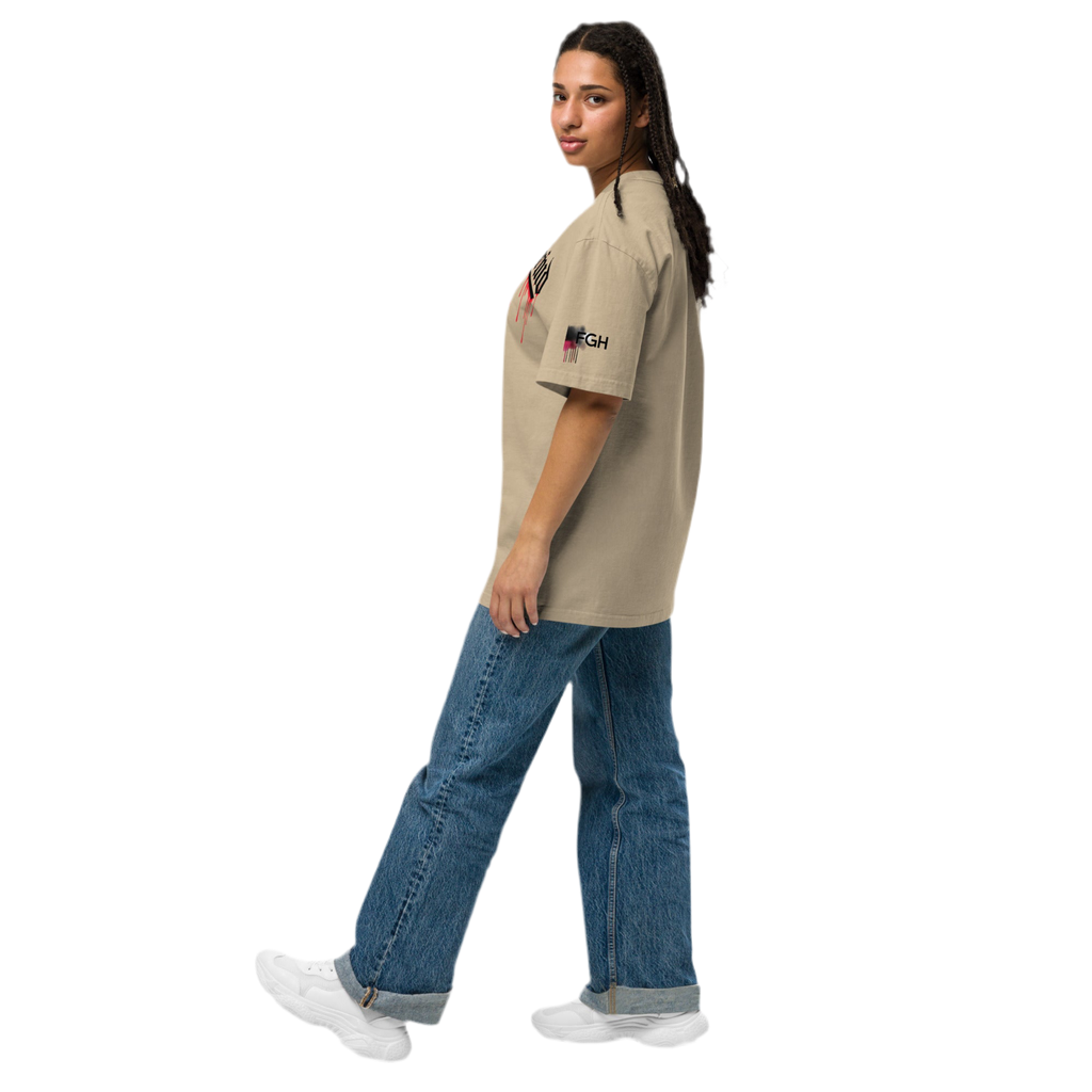 Camiseta urbana extragrande con hueso descolorido – Diseño Hustle to the Grind - Camiseta unisex