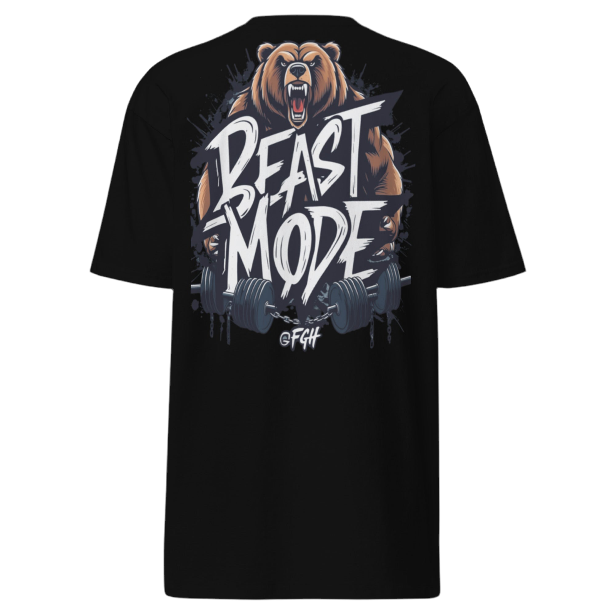 Black Beastmode Gym Hustler cotton shirt with urban graffiti design, premium streetwear for dedicated athletes.