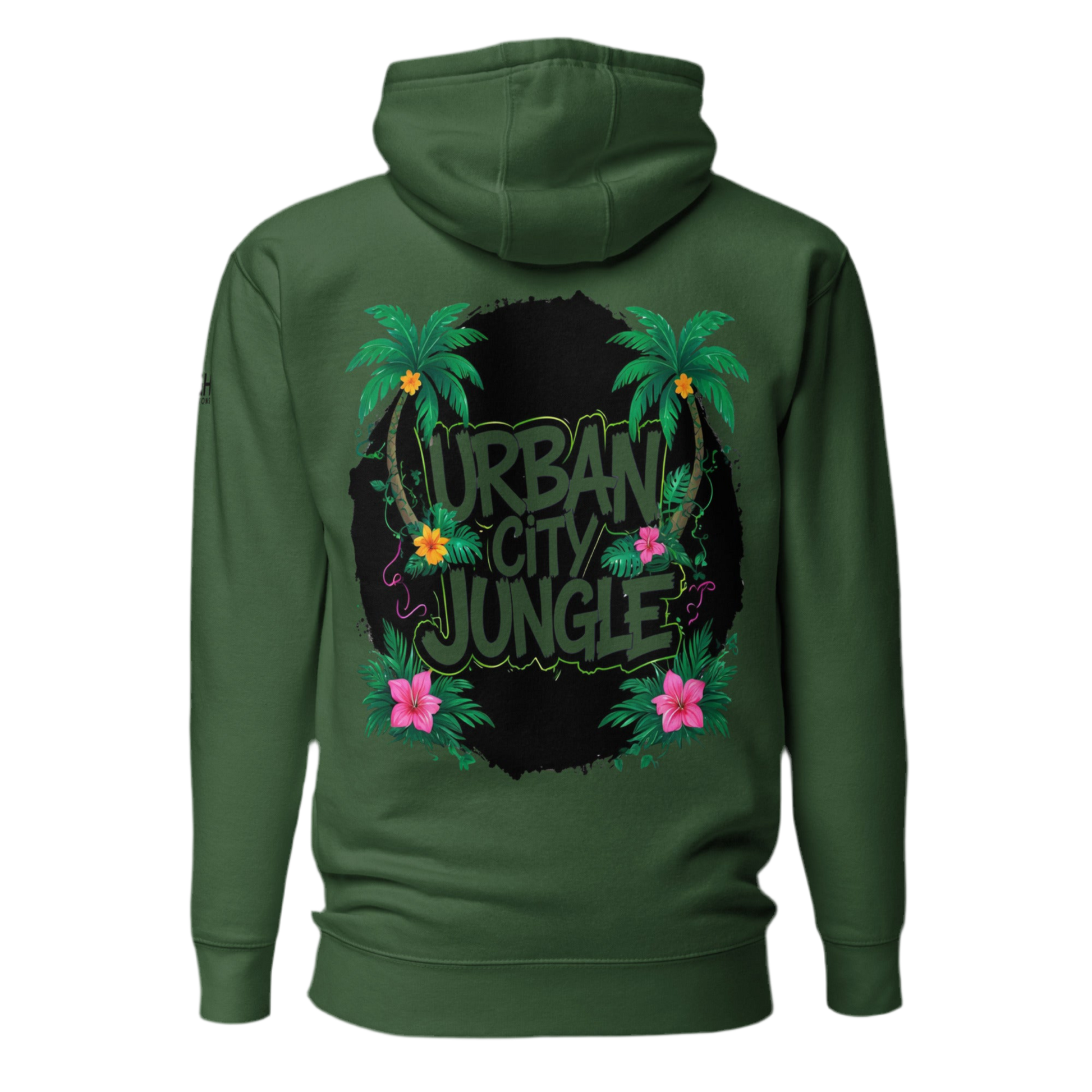 Urban Jungle Graffiti Hoodie featuring bold graffiti design, premium streetwear for bold hustlers.