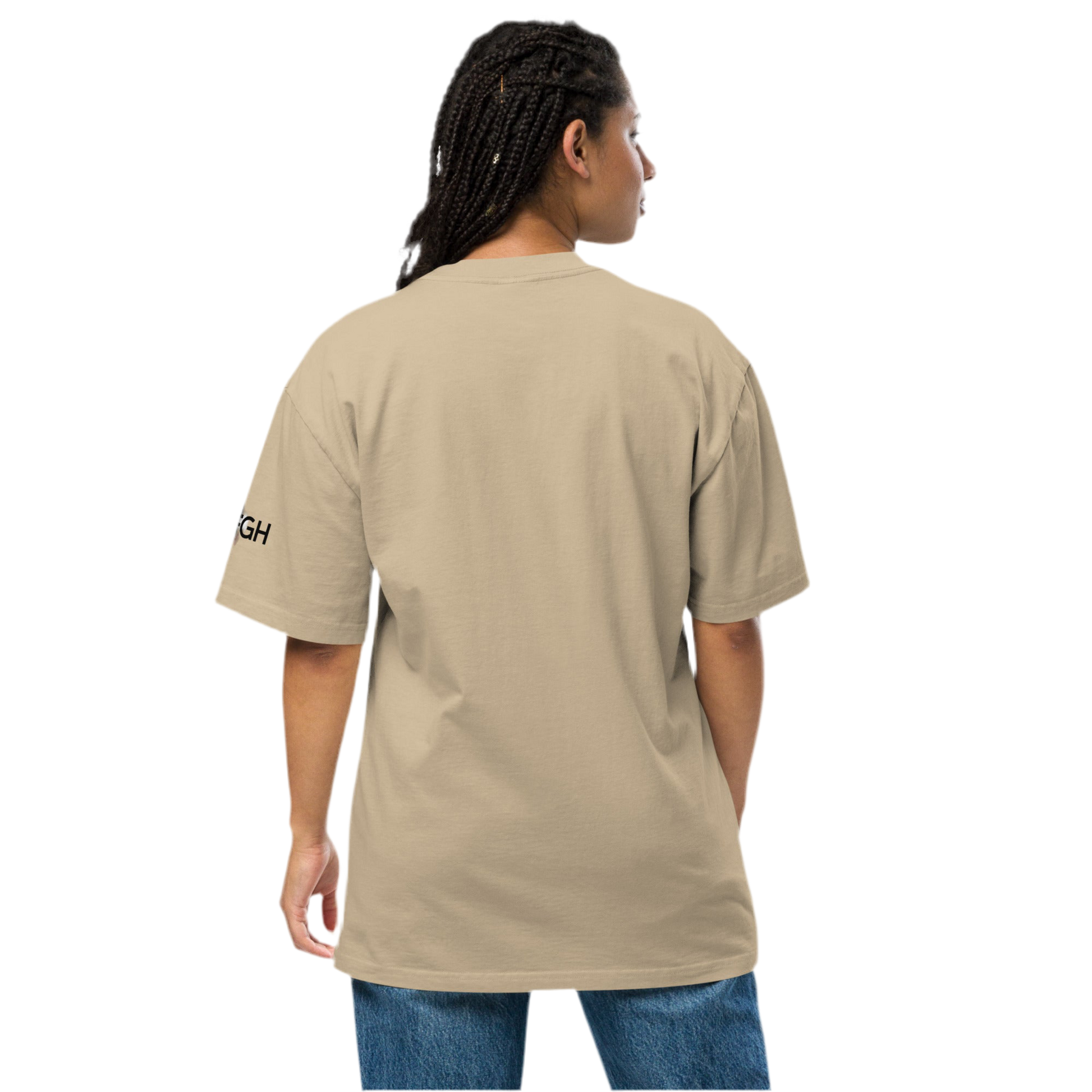 Oversized Faded Bone Streetwear T-Shirt – Hustle to the Grind Design-Unisex Tee