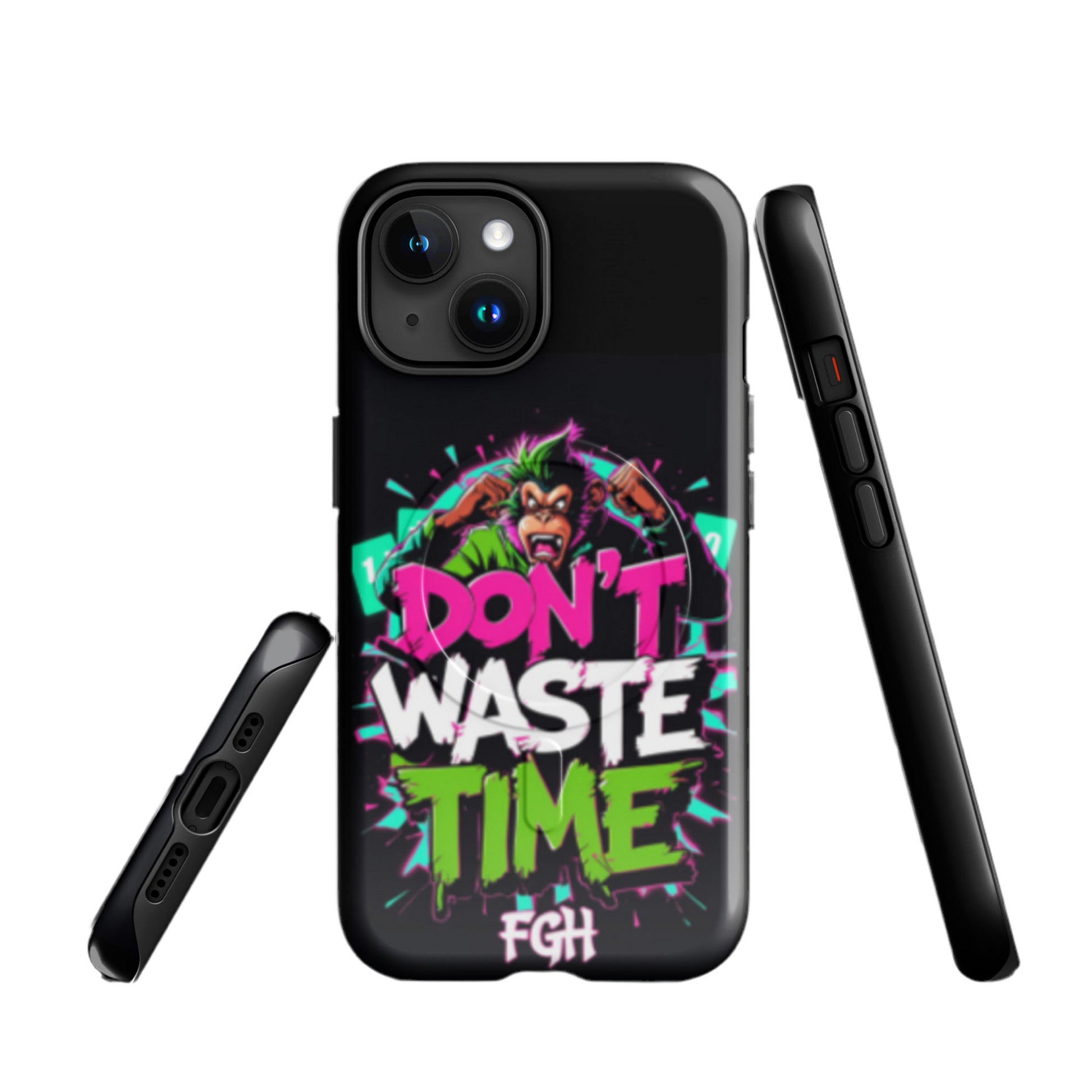 Don’t Waste Time iPhone® MagSafe® Tough Case – Urban Monkey-Art Design