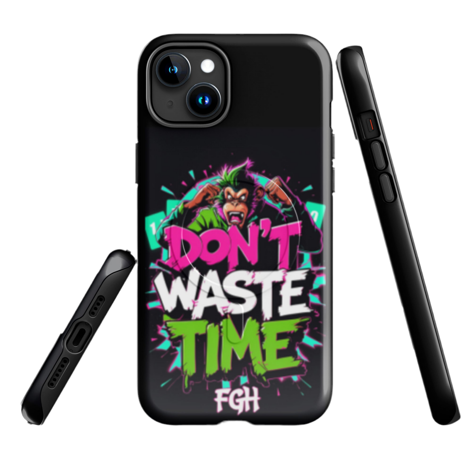Don’t Waste Time iPhone® MagSafe® Tough Case – Urban Monkey-Art Design