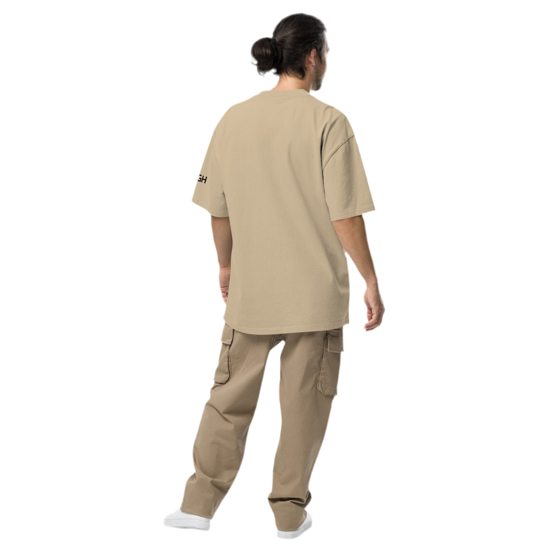 Oversized Faded Bone Streetwear T-Shirt – Hustle to the Grind Design-Unisex Tee