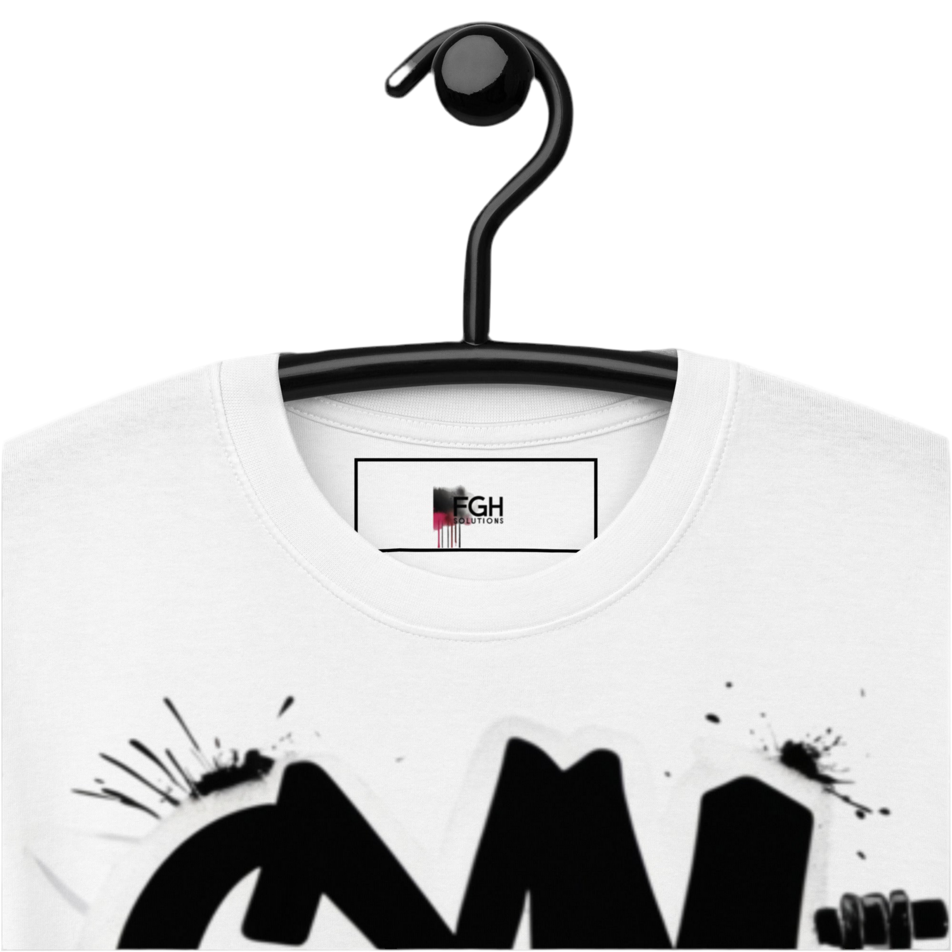 Premium white Gym Hustler T-shirt with bold Beastmode bear backprint and street-art style front tag – heavyweight unisex cotton fit