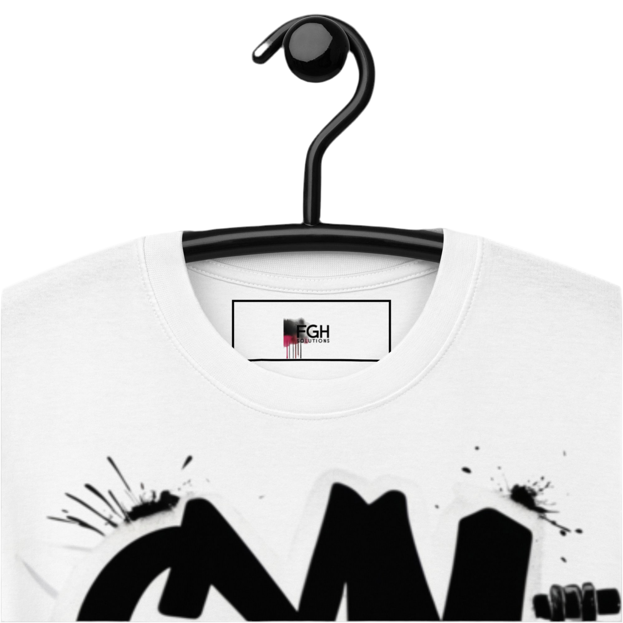 Premium white Gym Hustler T-shirt with bold Beastmode bear backprint and street-art style front tag – heavyweight unisex cotton fit