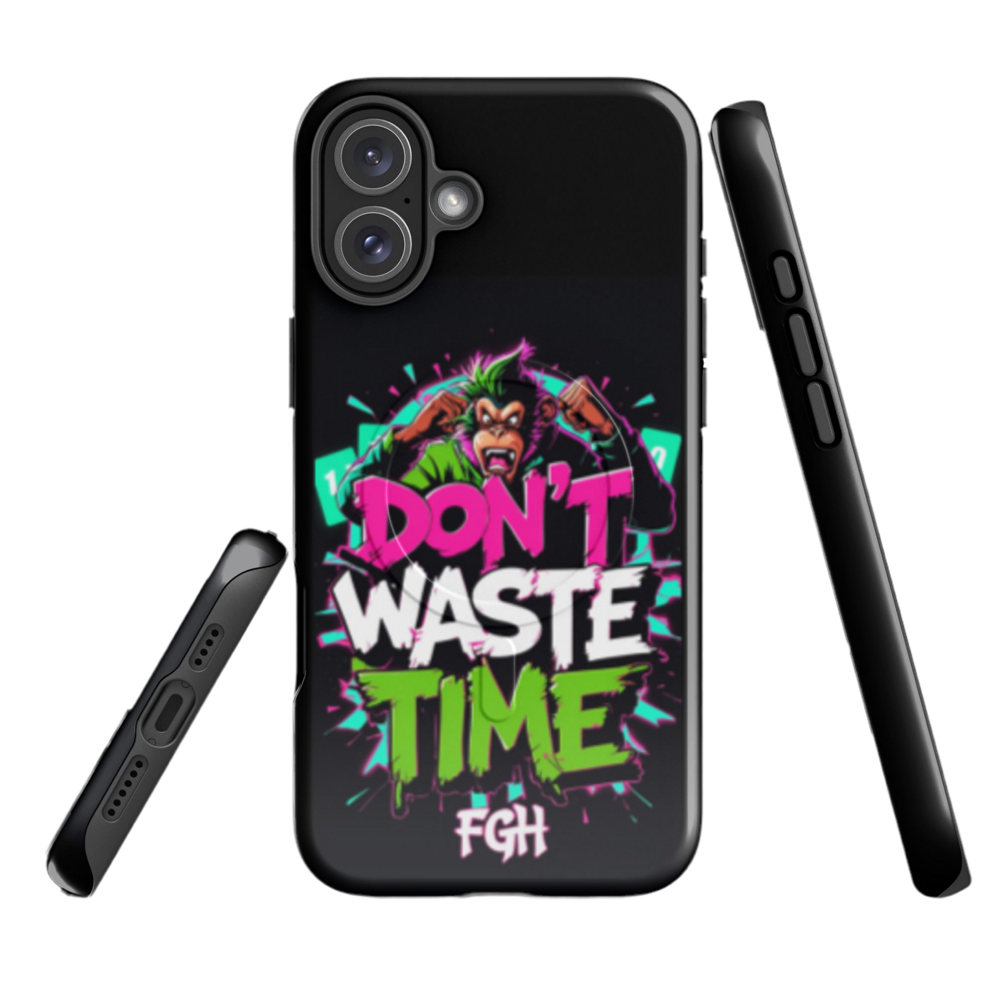 Don’t Waste Time iPhone® MagSafe® Tough Case – Urban Monkey-Art Design