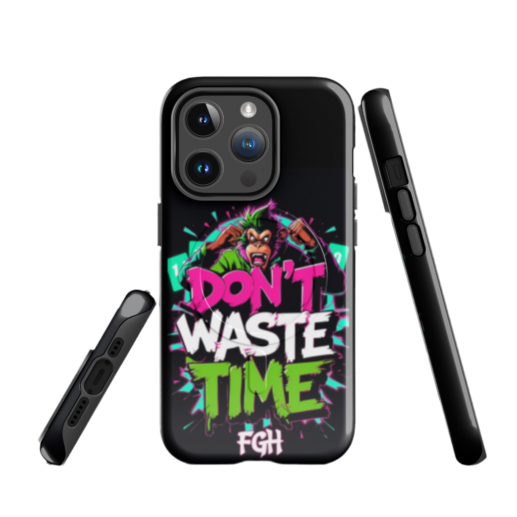 Don’t Waste Time iPhone® MagSafe® Tough Case – Urban Monkey-Art Design