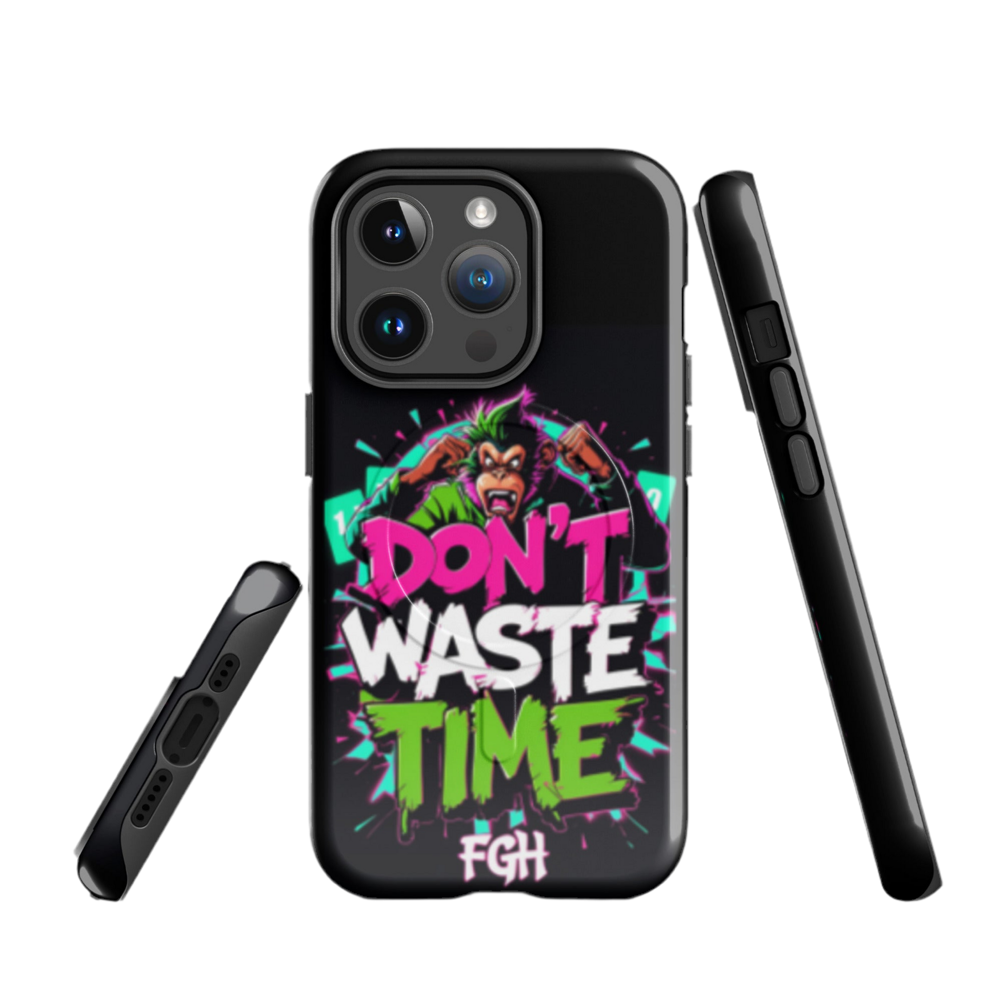 Don’t Waste Time iPhone® MagSafe® Tough Case – Urban Monkey-Art Design