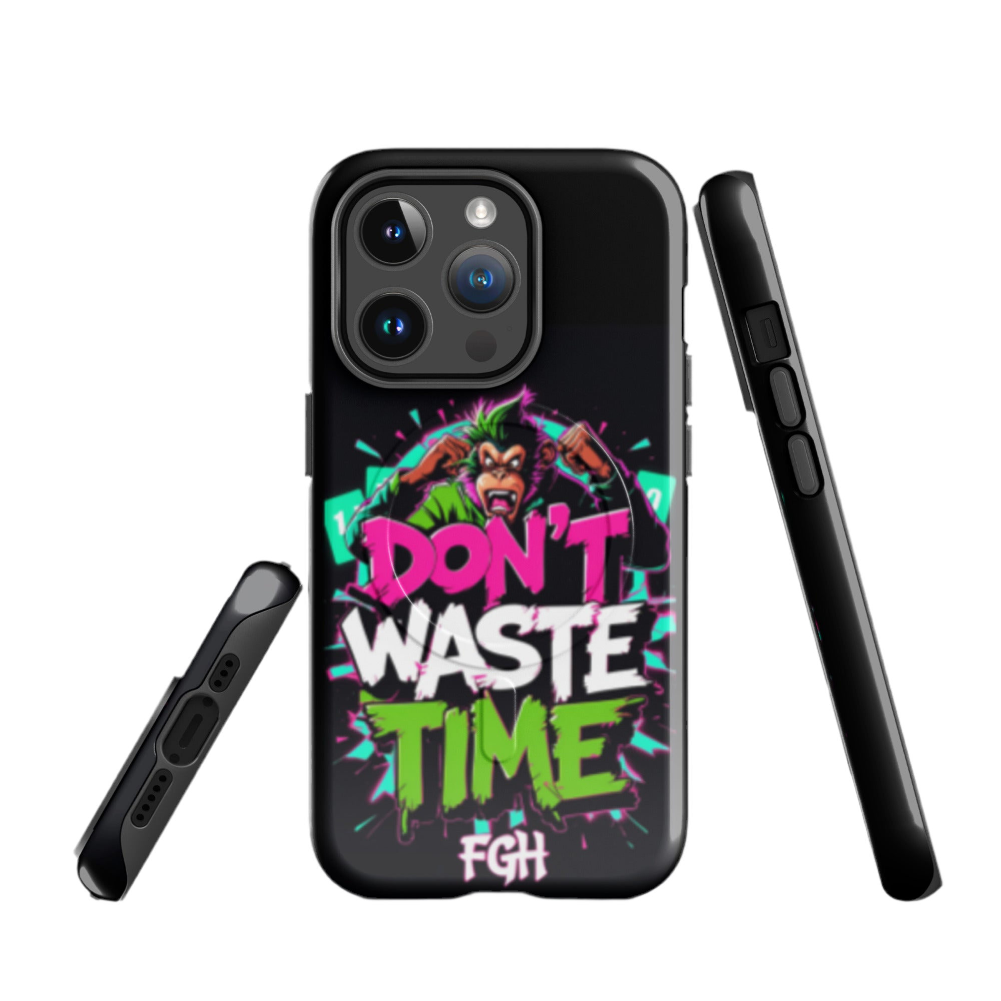 Don’t Waste Time iPhone® MagSafe® Tough Case – Urban Monkey-Art Design