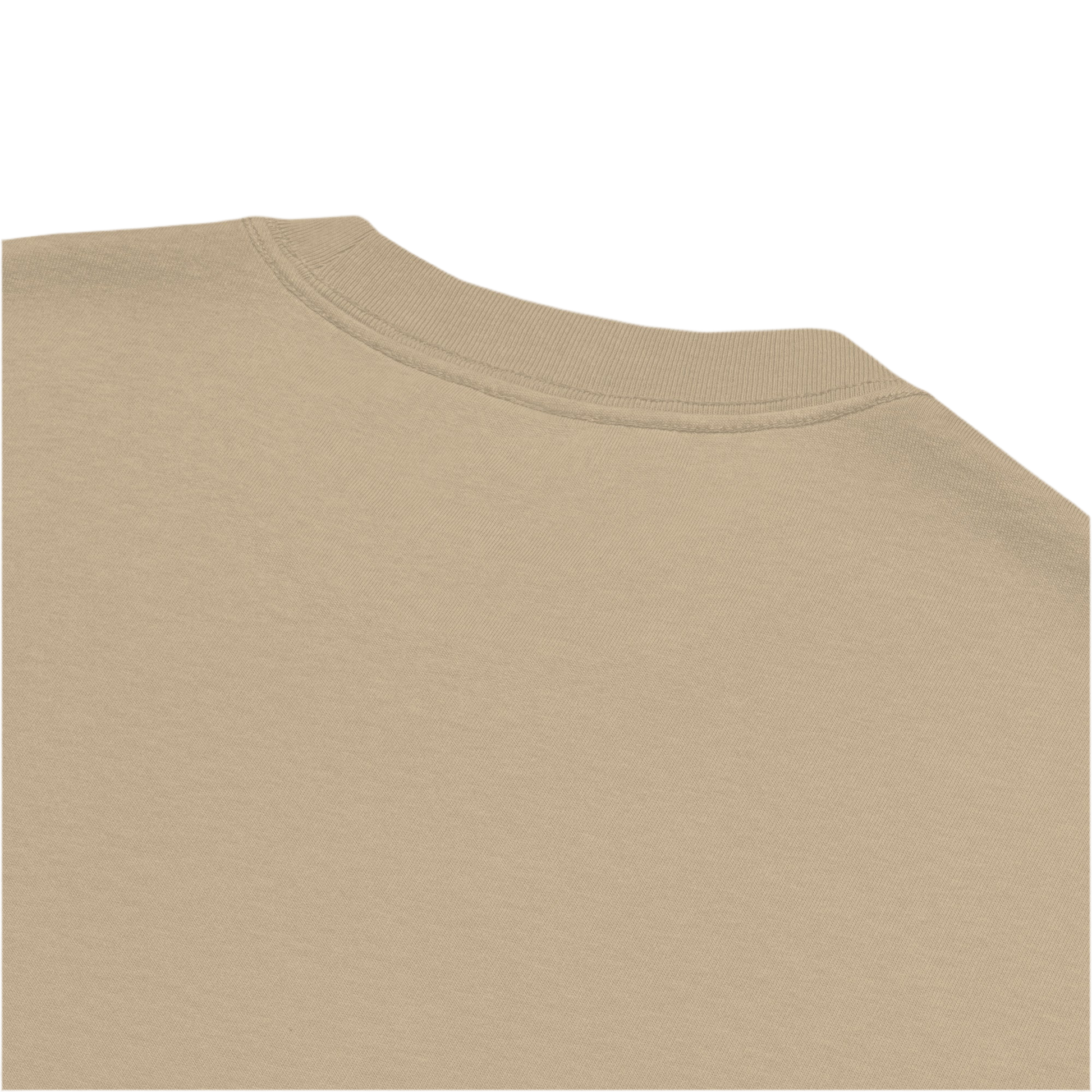Oversized unisex T-shirt in faded bone color, featuring “Hustle to the Grind” streetwear graphic.