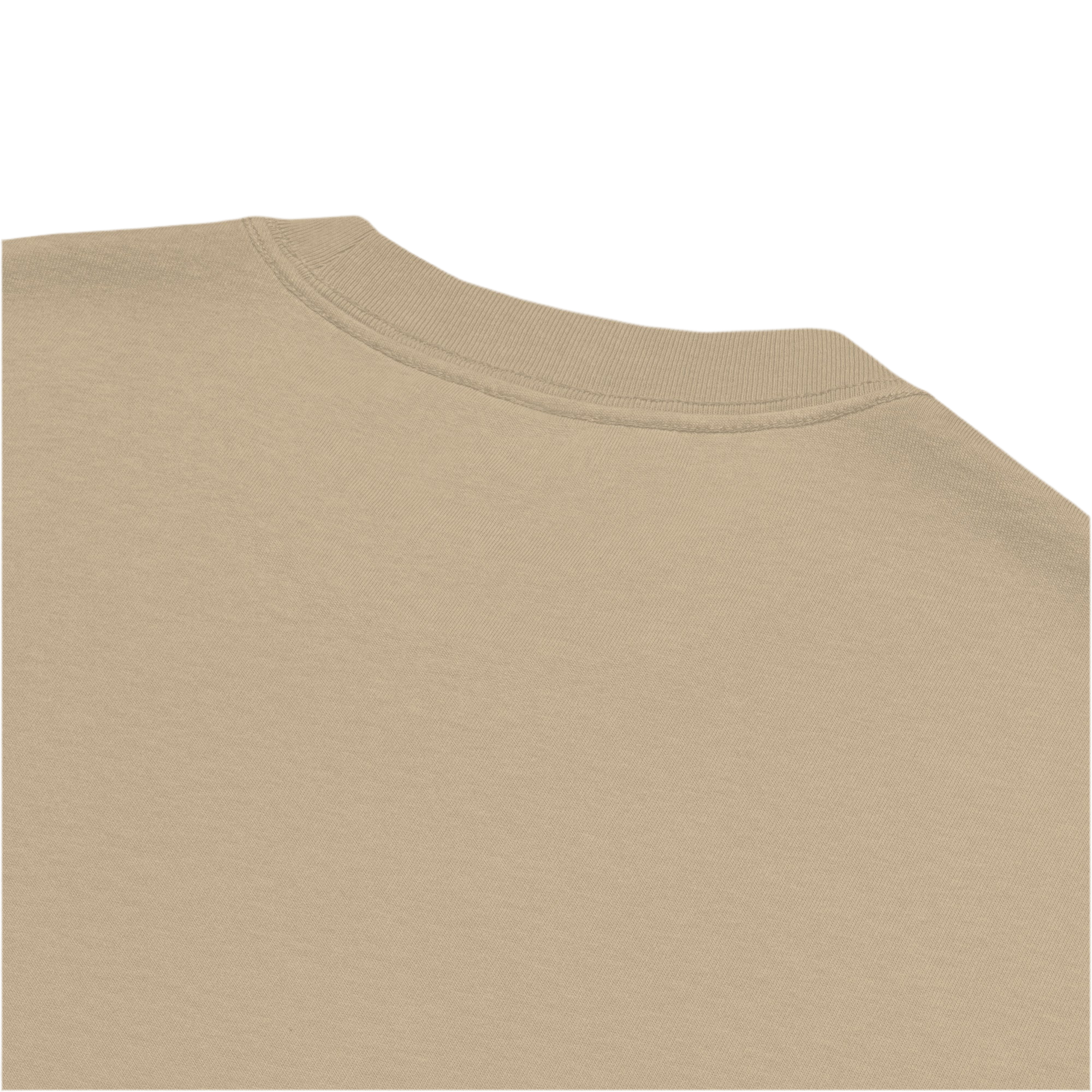 Oversized unisex T-shirt in faded bone color, featuring “Hustle to the Grind” streetwear graphic.