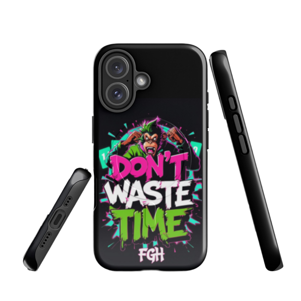 Don’t Waste Time iPhone® MagSafe® Tough Case – Urban Monkey-Art Design