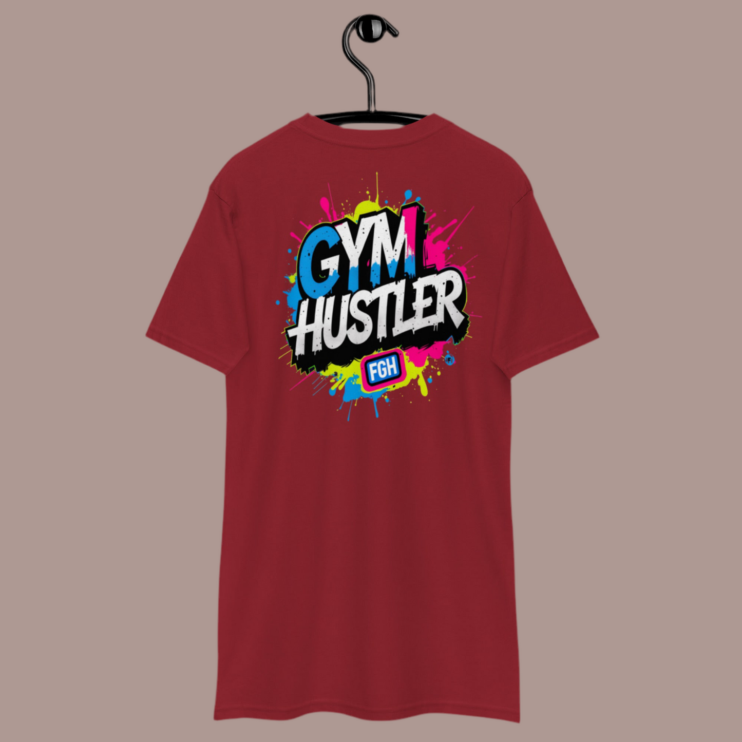 Rotes FGH Gym Hustler Baumwollshirt – Premium Streetwear für echte Hustler – Urban Graffiti Gym Shirt