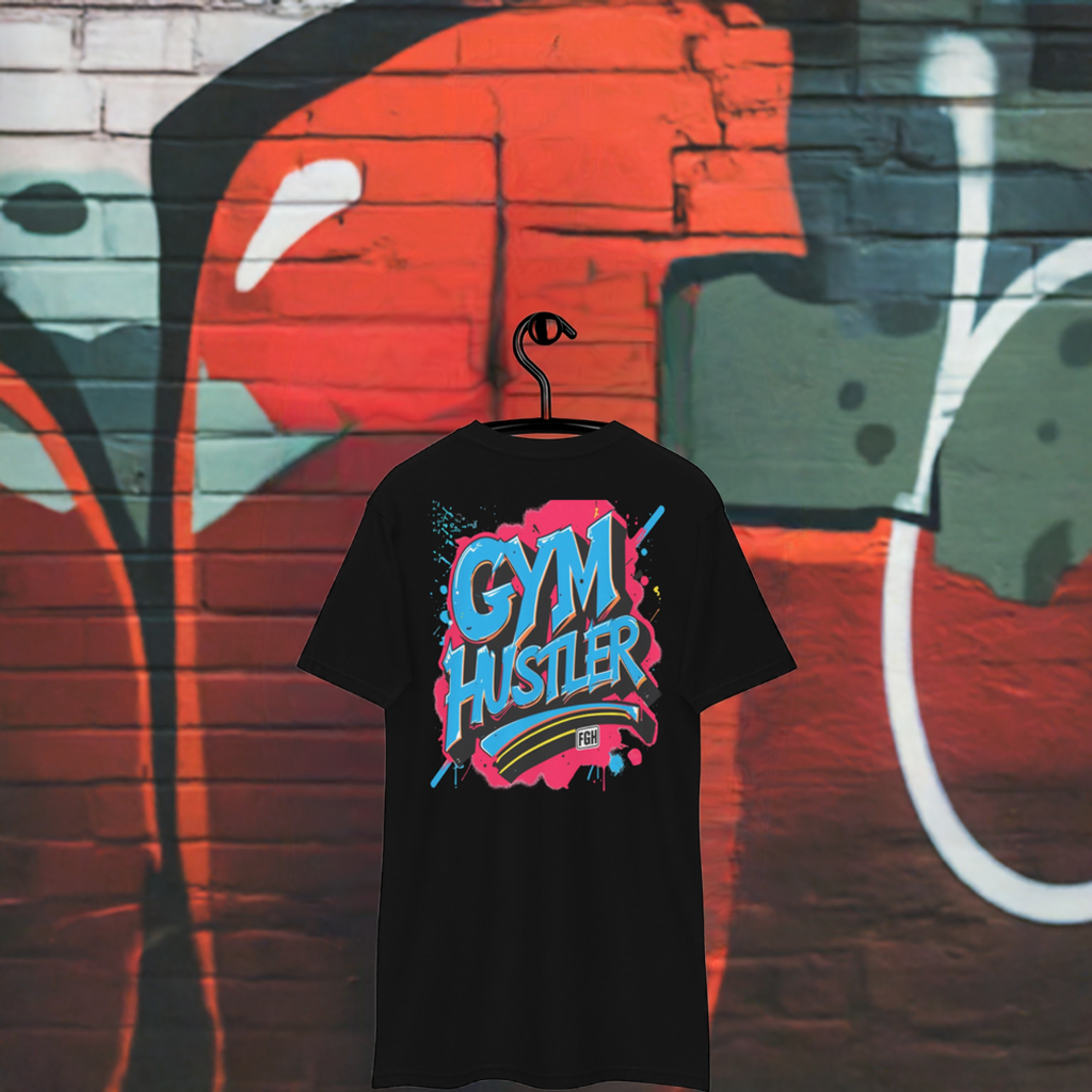 Schwarzes Beastmode Gym Hustler Baumwollshirt – Premium Streetwear für echte Hustler – Urban Graffiti Gym Shirt