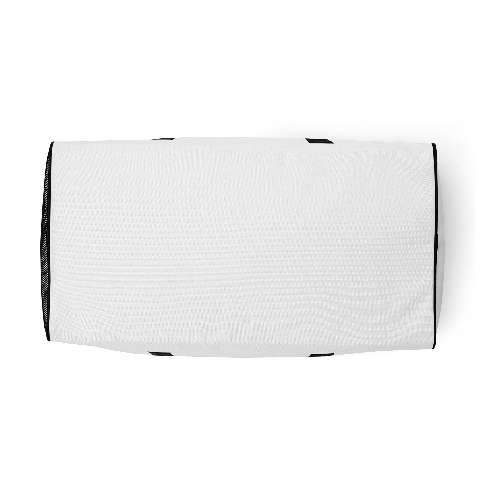 FGH Premium Gym & Fitness duffle bag in white with bold graffiti design, Hustle Edition.