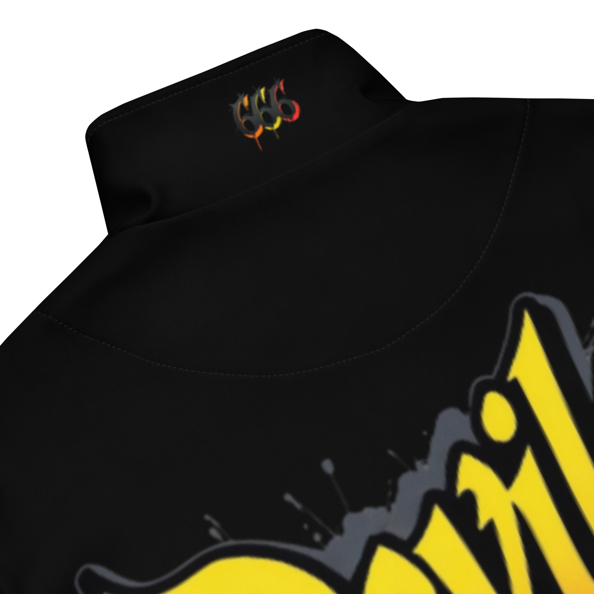 Devilz Athletics Track Jacket – Black Zip-Up Graffiti Jacket for Men & Women – Urban Recycled Gymwear with Bold Backprint by FGH Collective
