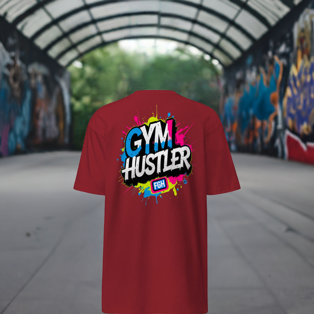 Rotes FGH Gym Hustler Baumwollshirt – Premium Streetwear für echte Hustler – Urban Graffiti Gym Shirt