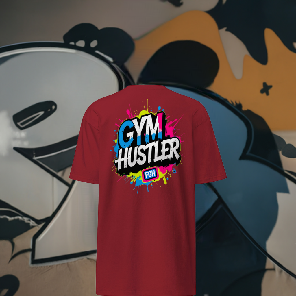 Rotes FGH Gym Hustler Baumwollshirt – Premium Streetwear für echte Hustler – Urban Graffiti Gym Shirt