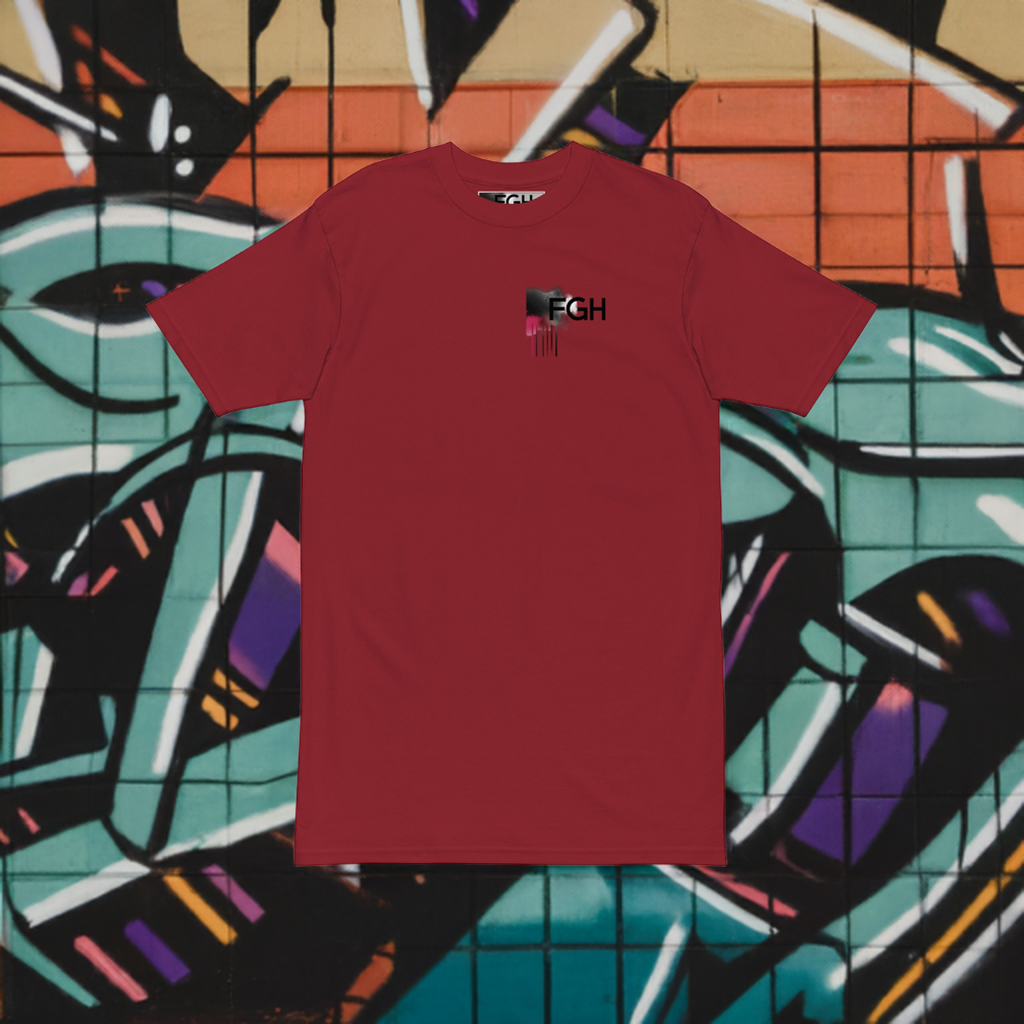 Rotes FGH Gym Hustler Baumwollshirt – Premium Streetwear für echte Hustler – Urban Graffiti Gym Shirt