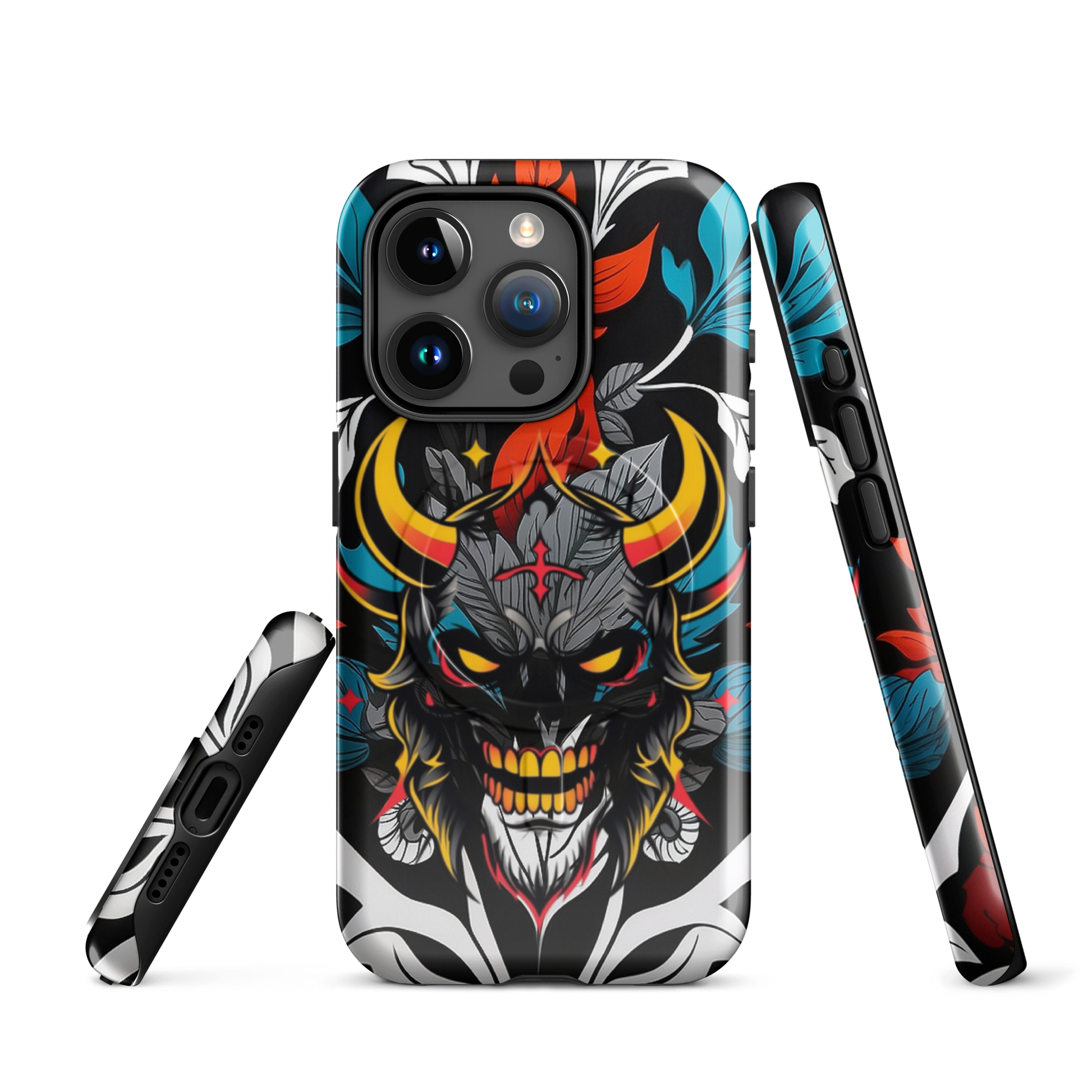 •	iPhone tough case with red and blue graffiti demon design – front view
	•	Dual-layer iPhone case with MagSafe® – streetwear graffiti style
	•	Close-up of Good and Evil demon artwork on protective phone case
	•	Tough iPhone cover with urban graffiti and devil graphics – back view
	•	Graffiti-themed shockproof case for iPhone with bold colors
