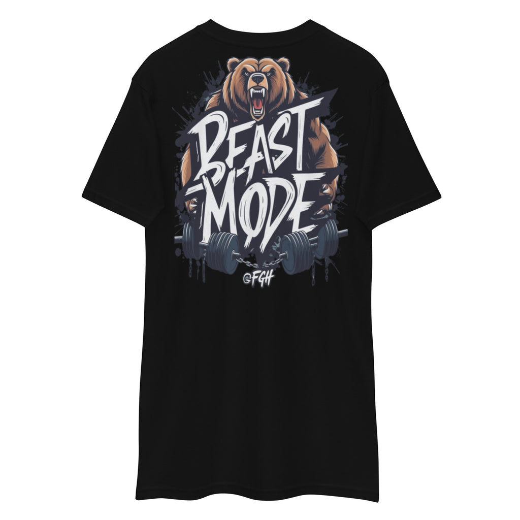 Black Beastmode Gym Hustler cotton shirt with urban graffiti design, premium streetwear for dedicated athletes.