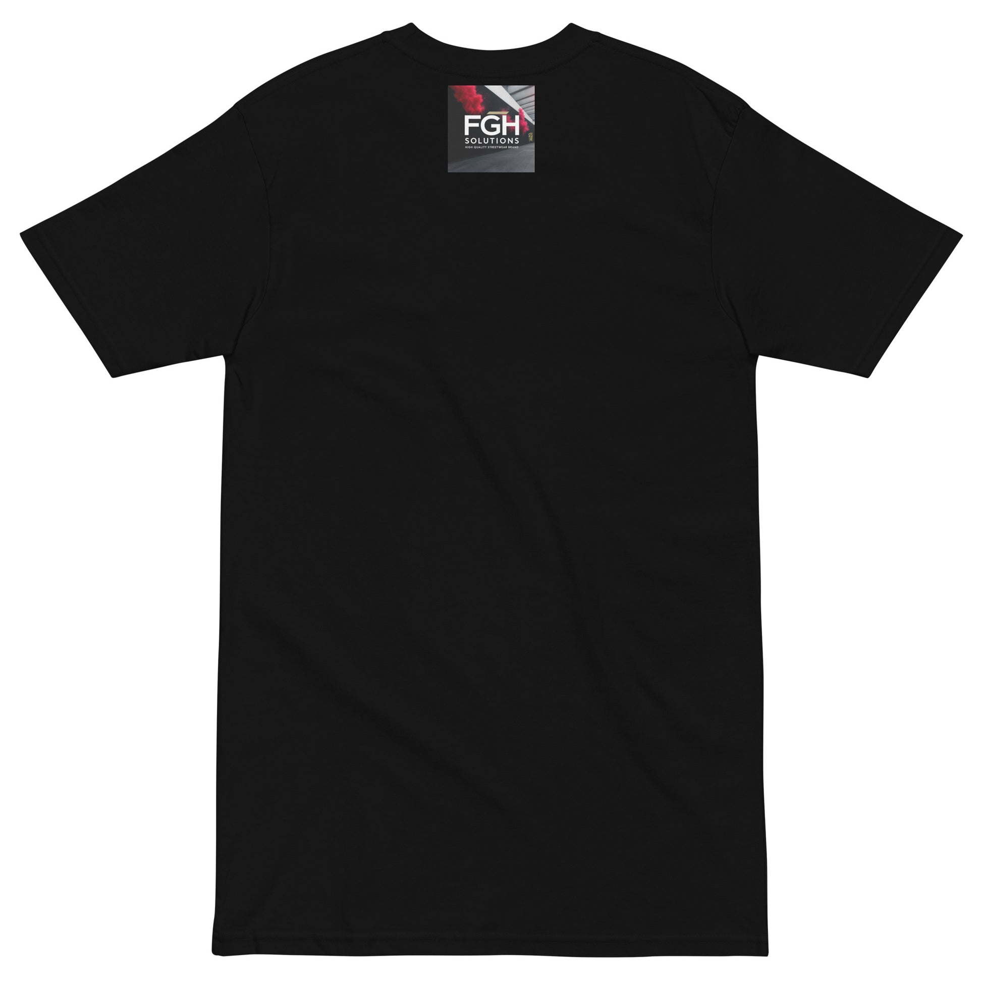 White premium t-shirt featuring gothic-style artwork of a golden skeleton king sitting on a throne with the graffiti slogan “Long Live The King” in bold red, white and black lettering
