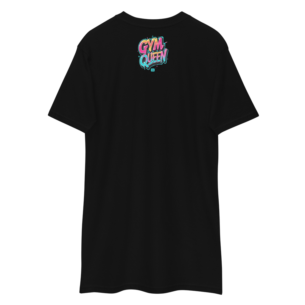 FGH Women’s Gymqueen T-shirt in black premium cotton, featuring empowering design.