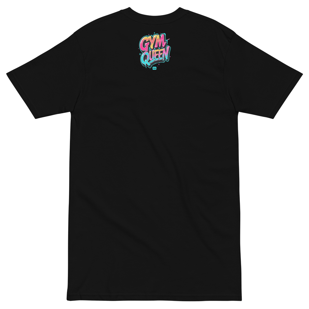 FGH Women’s Gymqueen T-shirt in black premium cotton, featuring empowering design.