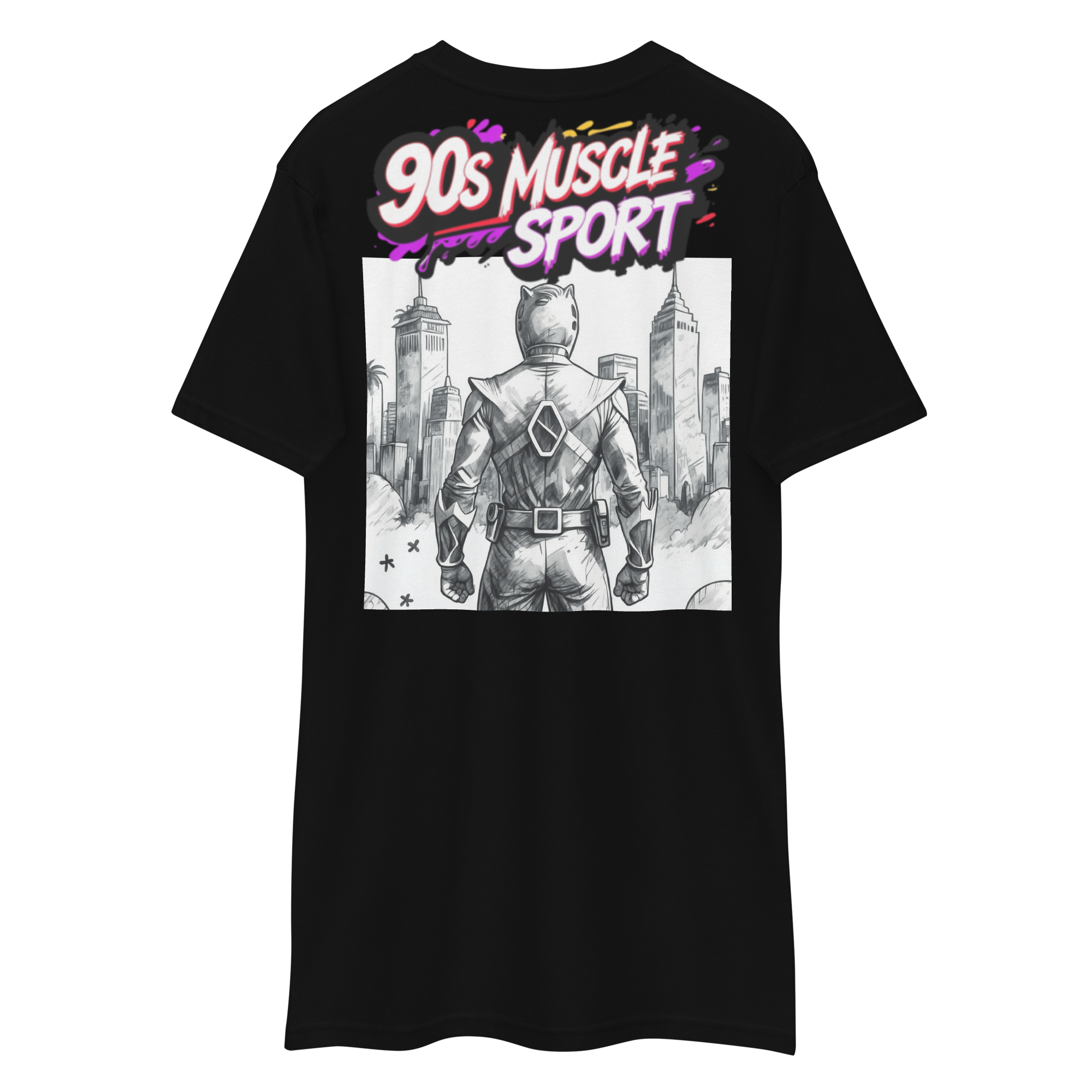 Black Gym Hustler Muscle Shirt – Premium heavyweight cotton streetwear with bold 90s sport design by FGH