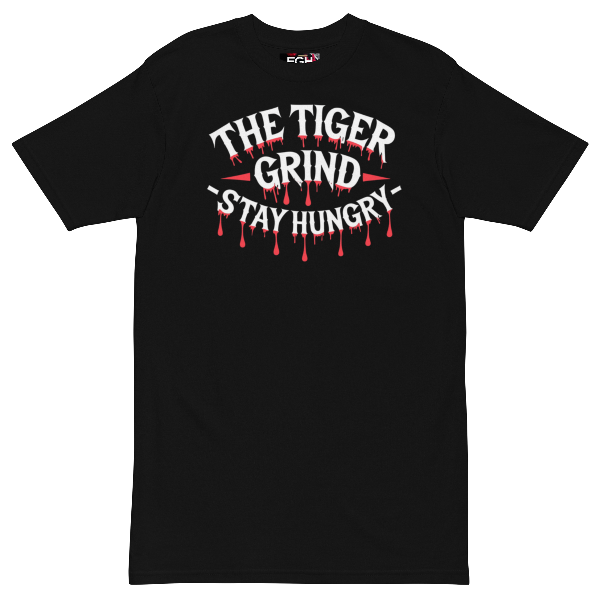 Tiger Grind Premium Cotton T-Shirt in Schwarz - Bold Graffiti Tiger Design Streetwear