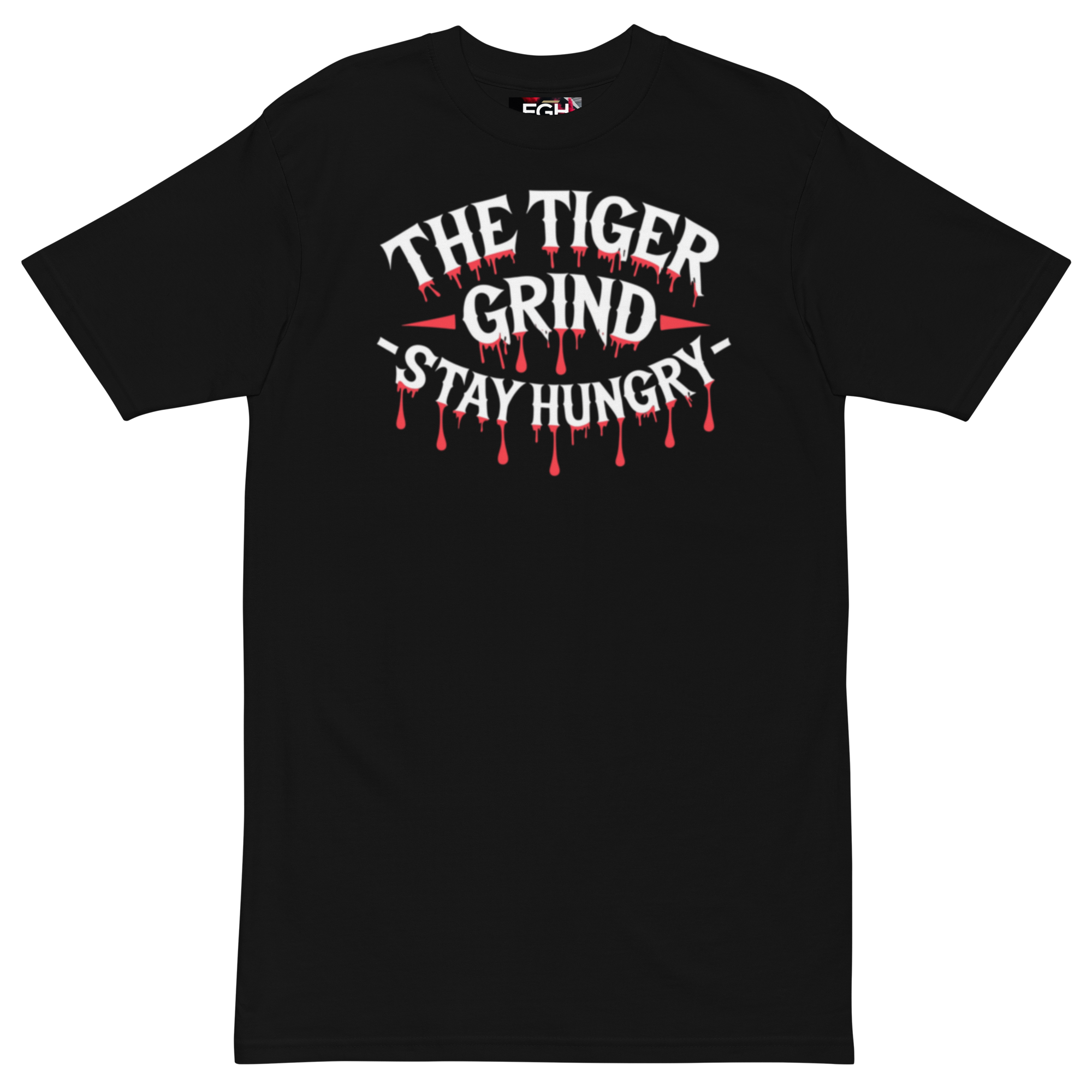 Tiger Grind Premium Cotton T-Shirt in Schwarz - Bold Graffiti Tiger Design Streetwear