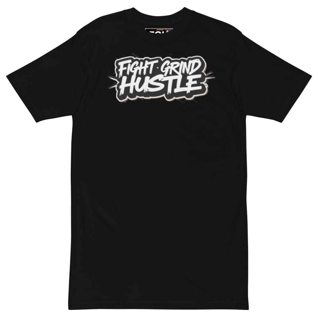 Black Gym Hustler Muscle Shirt – Premium heavyweight cotton streetwear with bold 90s sport design by FGH