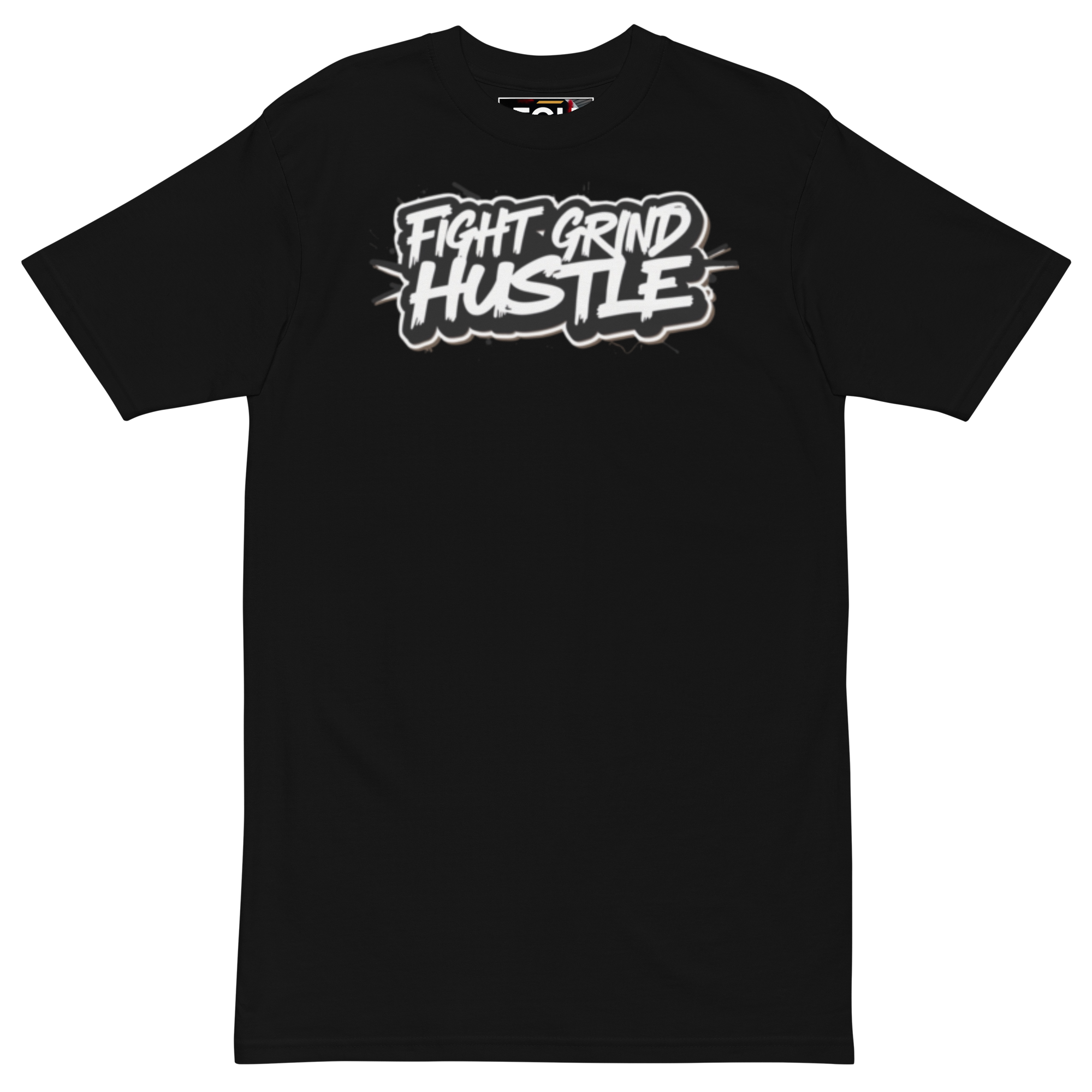Black Gym Hustler Muscle Shirt – Premium heavyweight cotton streetwear with bold 90s sport design by FGH