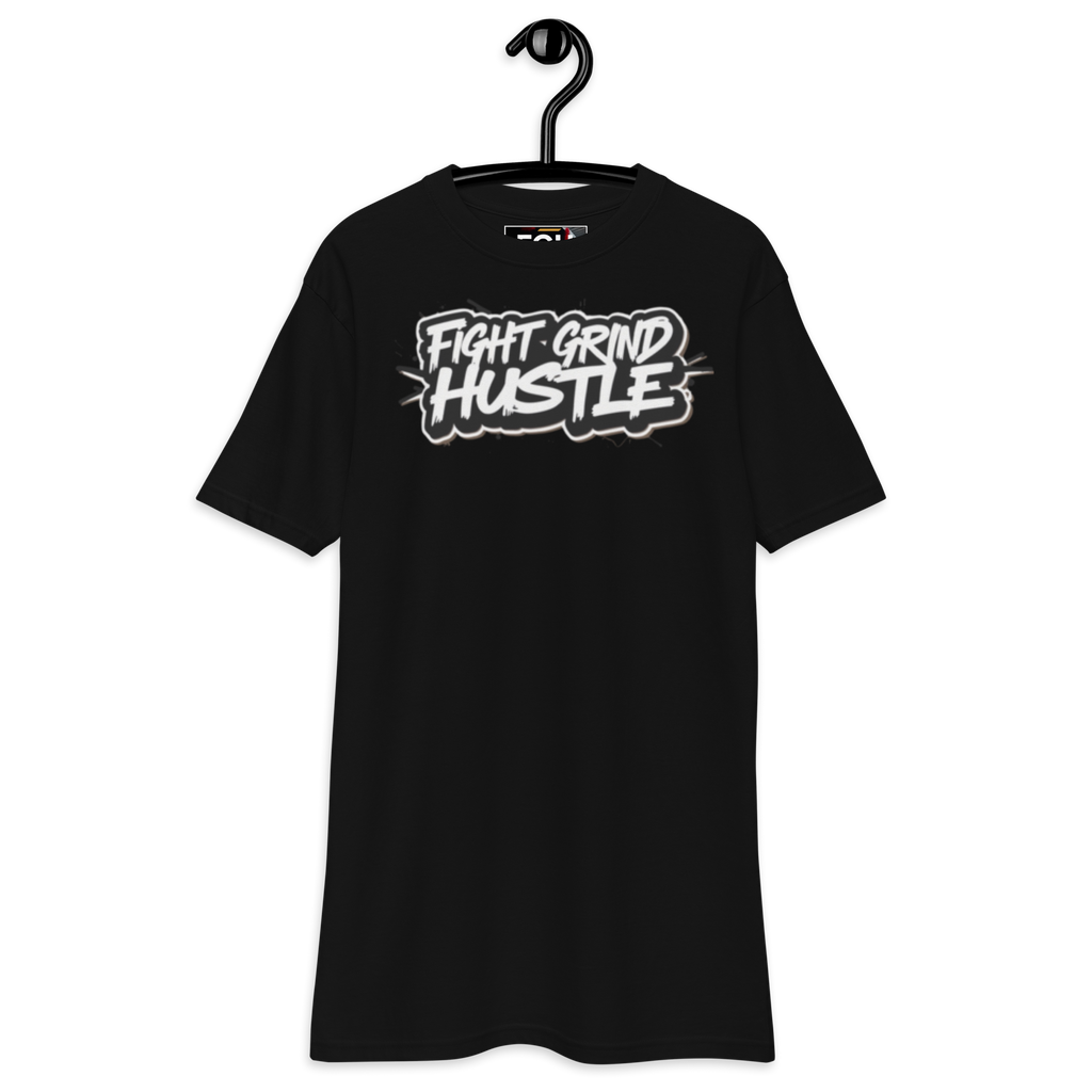 Black Gym Hustler Muscle Shirt – Premium heavyweight cotton streetwear with bold 90s sport design by FGH