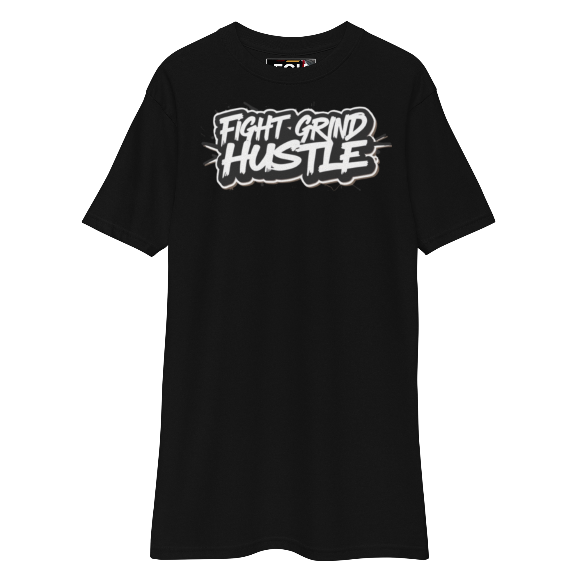 Black Gym Hustler Muscle Shirt – Premium heavyweight cotton streetwear with bold 90s sport design by FGH